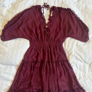 Burgundy Ruffle Dress